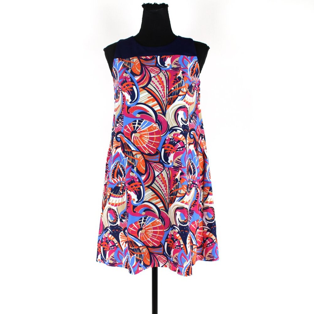 Jude Connally Molly Navy Retro Design Sleeveless Shift Mini Dress XS Multicolor